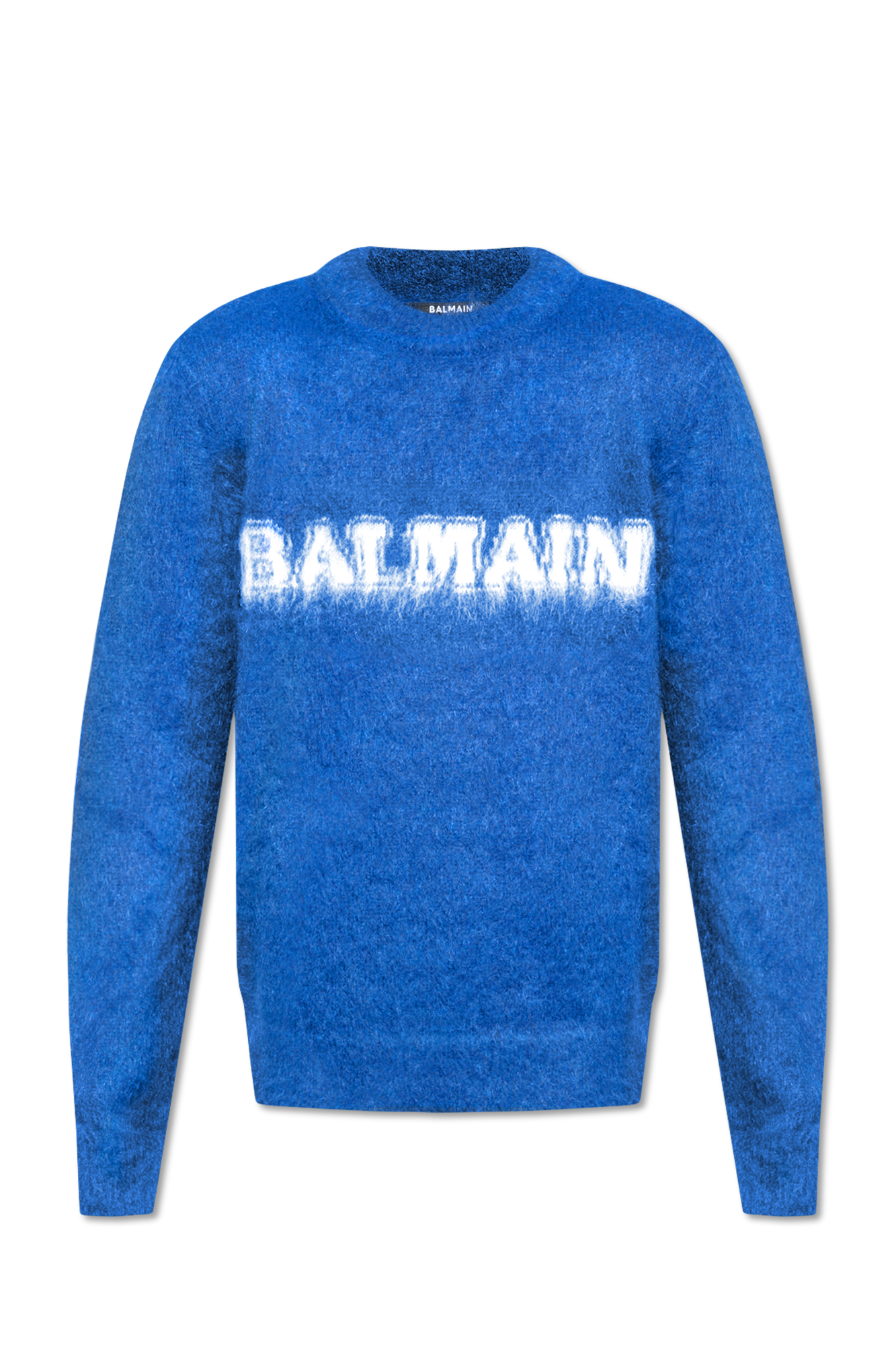 Blue Sweater with logo Balmain Black Nubuck Tongue with Embossed x BALMAIN Logo SchaferandweinerShops Tonga